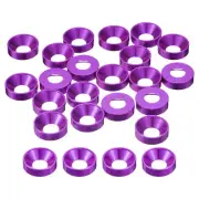 50 Pcs M8 Countersunk Washer Aluminum Alloy Countersunk Finish Washer, Purple