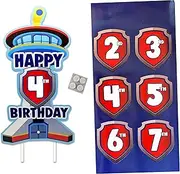 Custom Age Patrol Tower Birthday Cake Topper for Boys and Girls Party Decorations