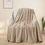 BEAUTEX Fleece Throw Blanket for Couch Sofa or Bed Throw Size, Soft Fuzzy Plush Blanket, Luxury Flannel Lap Blanket, Super Cozy and Comfy for All Seasons (Ivory, 50" x 60")