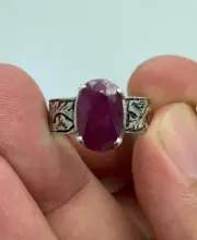 Natural Kabul Ruby Ring 4 ct Unheated Untreated Ruby For Men Sterling Silver 925