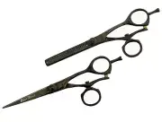 6" 440C Professional Hair Cutting 440C Thinning Scissors Barber Shears Set 9700