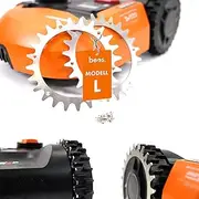 BEOS® Premium Stainless Steel Spikes for Worx Landroid L & Vision - Polished - Countersunk Screw Holes - Deburred - 12 x Stainless Steel Screws - Traction Improvement Robotic Lawnmower - Lawn Robot