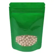 100 Pieces Stand Up Mylar Bags Plastic Window Pouch for Zip Food Storage Lock...