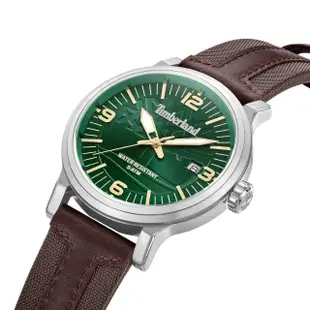 【Timberland】男錶 WESTERLEY系列腕錶 ReBOTL拼接皮帶-白/綠色46mm(TDWGN0029102)