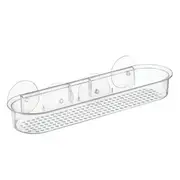 iDesign Classic 38x11cm Suction Shelf Shower/Tub Caddy Organiser Storage Clear