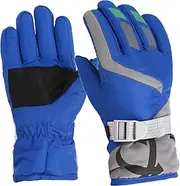 [Wedhapy] Snow Gloves for Kids Ski Gloves Adjustable Windproof Snow Gloves Toddler Waterproof Gloves Warm Non Slip Kids Gloves Winter for Sledding, Cycling,M Rose Red