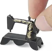 Odoria Dollhouse Sewing Machine Miniature: 1/12 Scale Stitching Machine Black Vintage Sewing Room - Mini Tool Metal