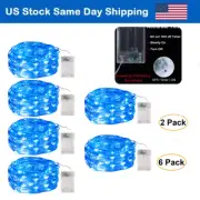 Valentines Day Blue LED Fairy Lights Battery Hanukkah String lights Waterproof