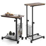 Costway C-Shaped Side Table Coffee Table Mobile End Table Sofa Table Living Room Coffee