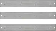 Three by Three Magnetic Strip Bulletin Board Long Wide – 24" x 3" Metal Organizer with Strong Magnets & Wall-Mounting Hardware for Home, Office, or Dorm (3 Pack) Stainless