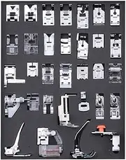 Generic 32 Pcs Sewing Machine Presser Feet Set, Professional Sewing Crafting Presser Foot Feet for Janome Brother Singer Sewing Machine Parts & Accessories, Blind Stitch Darning Presser Feet Kit