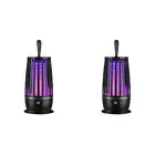 Bug Zapper Trap Lamp USB Rechargeable Indoor Electric Bug Zapper (Black)