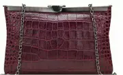 NWT Patricia Nash Asher Frame Convertible Clutch Purse Croc Brown