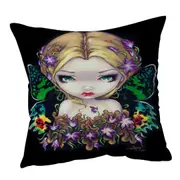 Colorful Painting Autumn Crocus Flower Fairy Cushion Cover