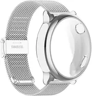 Metal Strap for Garmin vivoactive 6 Watch Band Compatible with Garmin Active 6 Screen Protector Case TPU Soft Cover Bumper