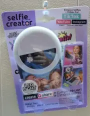 Selfie LED Ring Light Clip-on w 3 Brightness Levels + Sticker Sheets Fits Phone+