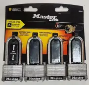 Master Lock Outdoor Padlock 4 Pack Keyed Alike 1 3/4” Wide 2” Shackle 1SSQLH