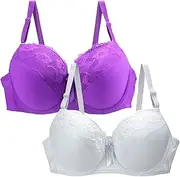 [Generic] Women S Bras 34/75 36/80 38/85 40/90 42/95 44/100 BCDE Cup Bra Sexy Lace Bra for Women Lingerie Plus Size Comfort Bras (Sky Blue, 85B)