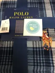 Ralph Lauren PUTNAM PLAID Indigo Blue Polo COTTON Throw Blanket NEW 2 available