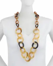Kenneth Jay Lane KJL Endless Graduating Circle-Link Necklace 36"L NWT