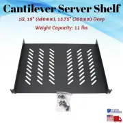 1U 19" Server Shelf Tray Vented Rack Mount 13.75" 350mm Deep Depth Network