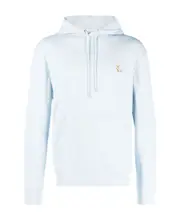 Maison Kitsuné Fox Embroidered Drawstring Hoodie L,XXL White