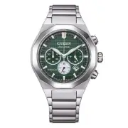 Citizen CA4691-59X Men's Green Dial Chronograph Watch with Titanium Case & Sapph