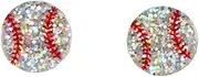 Creative Ball Sports Glitter Stud Earrings Shiny Acrylic Basketball Volleyball Baseball American Football Ball Game Stud Earrings for Women