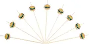 GLEAVI 1set Creative Burger Shape Picks for Cocktails Cake Toppers Appetizers Sticks for Parties Bars Ktv Clubs Family Gatherings 100pcs