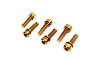 Titanium Road Mountain E-Bike Bicycle Stem Bolts M5 Ti Screws 6pcs Gold