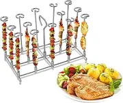 YIGECHENXIN Multifunctional Vertical Skewer Stands, with 15 Needles Vertical Small Roasting Rack Save Space Suitable for Smoking, Kebab Oven Grill pan