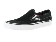 New! Vans CLASSIC SLIP ON Men 8 Womens 9.5 Black White Canvas Skateboard Shoes