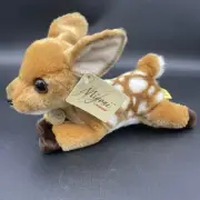 Aurora Miyoni Fawn Plush Deer Stuffed Animal 9” Realistic Laying Brown White NWT