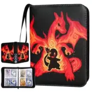 Pokemon TCG Charizard Charmander Red Black Zip Up 50 pages 400 Card Binder New!