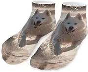 [QMNVBDS] Running on The Beach Socks Ankle Length Socks Casual Short Socks for Women Men Low Cut Sports Socks Running Socks No Show Socks Ankle Socks Athletic Socks Workout Socks, Style, One Size, Style