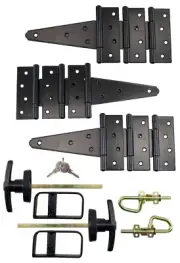 Double Door + Single Door Hardware Kit 5" Hinges Loop Barrel Bolts