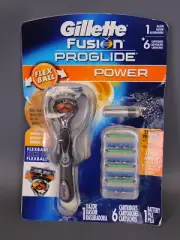 Gillette Fusion ProGlide Power Men's Razor with FlexBall 6 Razors Blades, 1 Kit