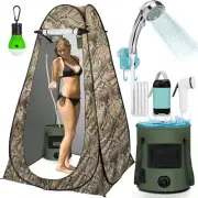 Portable Camping Shower, Pop Up Shower Privacy Tent Kit with LED Lights, Rech...