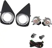 US Version Fog Lamps Led DRL Daytime Running Lights Car Halogen Front Bumper Headlights Compatible For Yaris 2014-2017 12V(LED Bulbs White)
