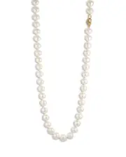Nadri Pave Clasp Cultured Freshwater Pearl All Around Long Collar Necklace, 20