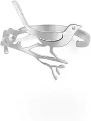 [OIDIMS] Cute Bird Open Ring for Women Girls Silver Stainless Steel Hummingbird Animal Comfort Fit High Polish Anniversary Thumb Finger Rings Dainty Adjustable Rings Gifts for Birthday Mother's Day, Metal, No Gemstone