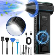 Electric Air Duster 180000RPM Cordless Compressed Air Duster with Flashlight