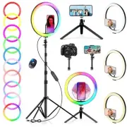 12" Selfie Ring Light 73" Extendable Tripod Stand Desk Selfie Lights 38 Color