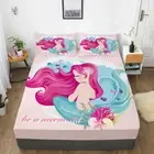 Mermaid Princess Cartoon Bed Decor Fitted Sheet Set Single/Double/Queen Size