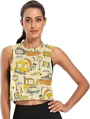 [Joisal] Dinosaur Camouflage Sport Tops for Women Quick Dry Yoga Running Gym Womens Workout Tank