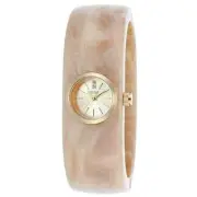 NEW CARAVELLE Designed by Bulova Women's Plastic Bangle Watch - Beige