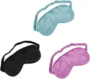 Baluue 3Pcs Silk Eye Mask Satin Sleep Masks for Comfortable Sleep Double Sided Eye Cover for Travel and Naps Random Colors Random Color