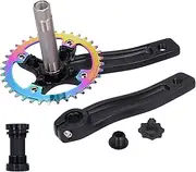 Mountain Bike Refit Left Right Crank Bottom Bracket 36T Single Speed Crankset Lightweight Strong Aluminum Alloy 6.7in 170mm BCD104MM