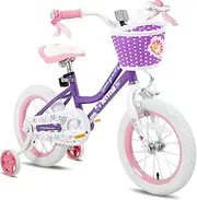 JOYSTAR Angel Girls Bike for Toddlers and Kids Ages 2-9 Years Old, 12 14 16 18 Inch Kids Bike with Training Wheels & Basket, Children Bicycle with Handbrake