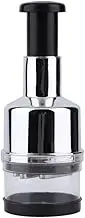 AIMALL Stainless Steel Garlic Press Manual Crusher Pat Knife Kitchen Tool for Garlic, Onions, and Peppers - Durable 410 Blades, Easy Clean, Ergonomic Design, Transparent Container